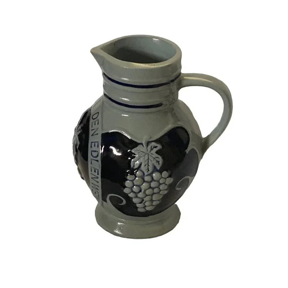 1 Liter Wine Pitcher German Glazed Blue Gray Trink Aus Stein Den Edlen Wein VGUC - Picture 3 of 14